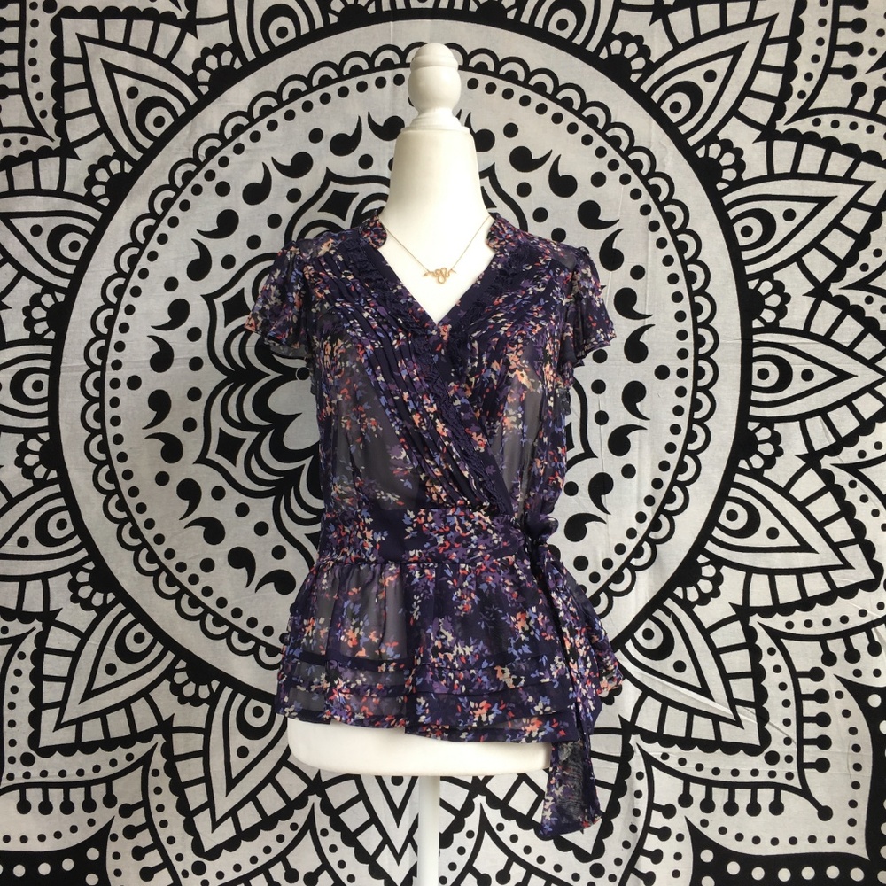 ⚡️SALE!⚡️ Romantic Sheer Elle Floral Top